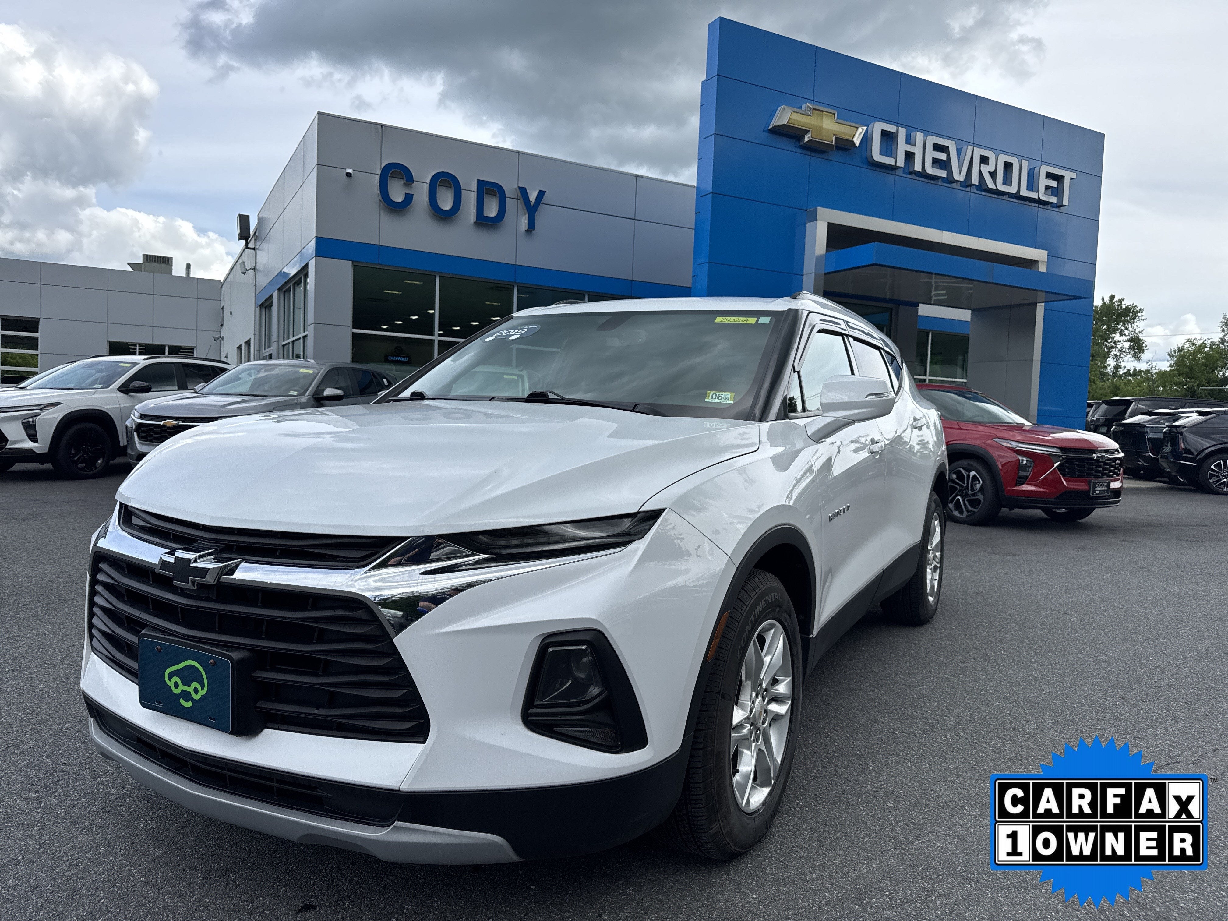 2019 Chevrolet Blazer Base in Summit White — front three-quarter view